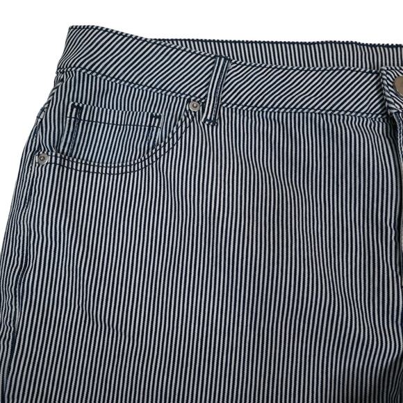 Venezia Womens 22 Plus Vertical Striped Jean Shorts - Picture 3 of 9